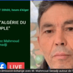 Le 20 juillet 2023 – intervention de Mahmoud Senadji sur la chaine AlternaTV – sur le thème : Initiative politique « Algérie du peuple »